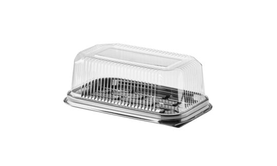 Base 21.0 cm x 16.0 cm Altura 10 Domo Rectangular resq® Negro – CJ x 50 un