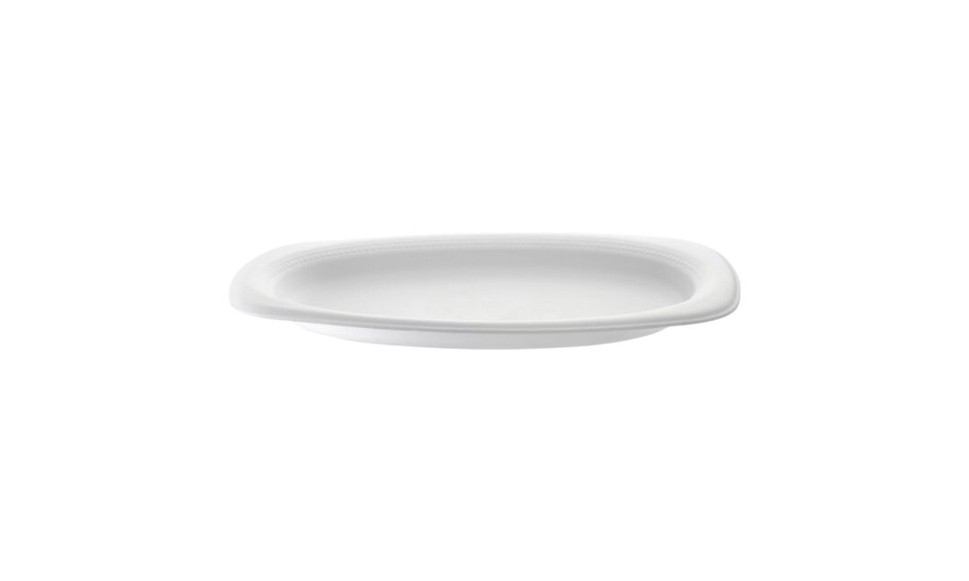 Plato Espumado Ovalado 19.5 cm x 28.0 cm Blanco – Pq x 20 un / BL x 200 un