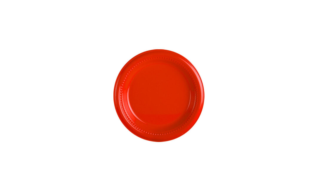 Plato Plástico Color 15.5 cm Rojo Vivo – Pq x 12 un / CJ x 480 un - Imagen 2