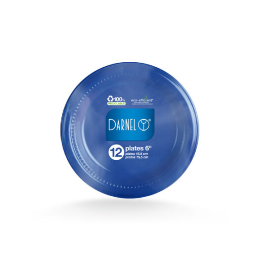 Plato Plástico Color 15.5 cm Azul Vivo – Pq x 12 un / CJ x 480 un