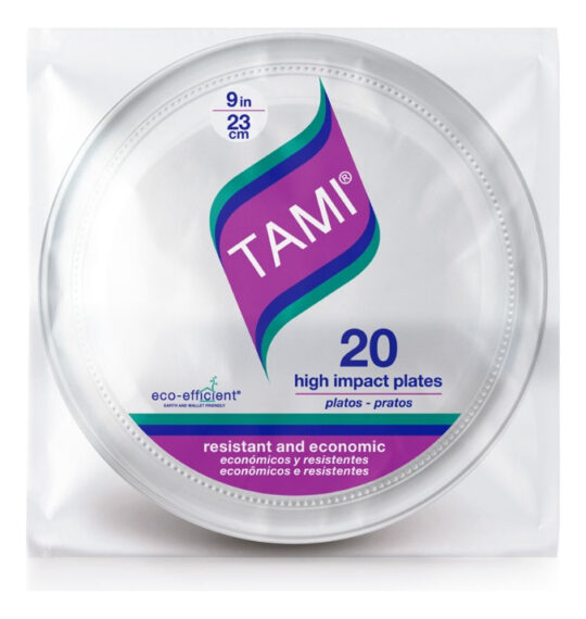 Plato TAMI 23.0 cm Blanco – Pq x 20 un / CJ x 500 un