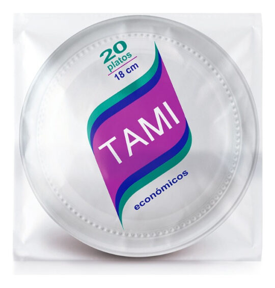 Plato TAMI 18.0 cm Blanco – Pq x 20 un / CJ x 1000 un