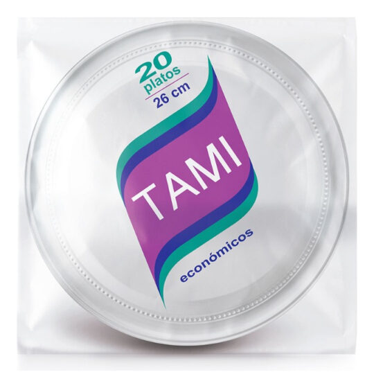 Plato TAMI 26.0 cm Blanco – Pq x 20 un / CJ x 500 un