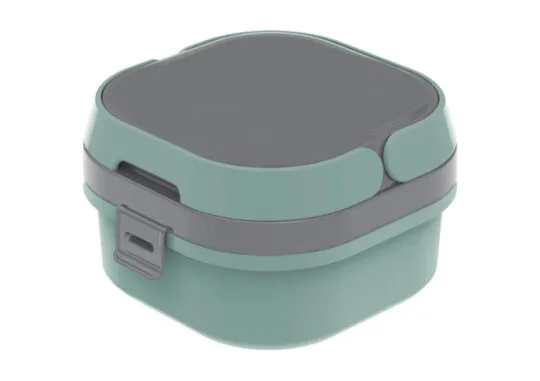 Contenedor 2 divisiones verde 0,66L – 12 Unidades