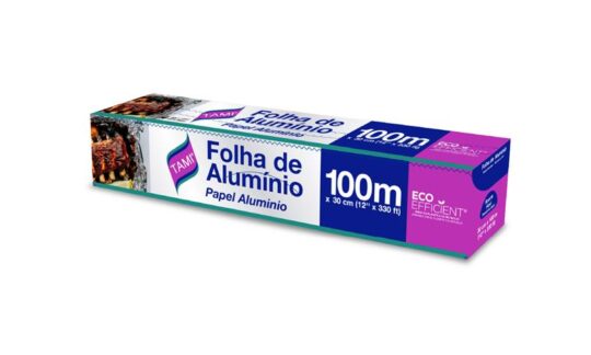 Papel Aluminio Tami 30cm x 100m Con Sierra – 9 Unidades