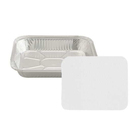 Molde Rectangular de Aluminio 68 oz con Tapa de Cartón Aluminizado