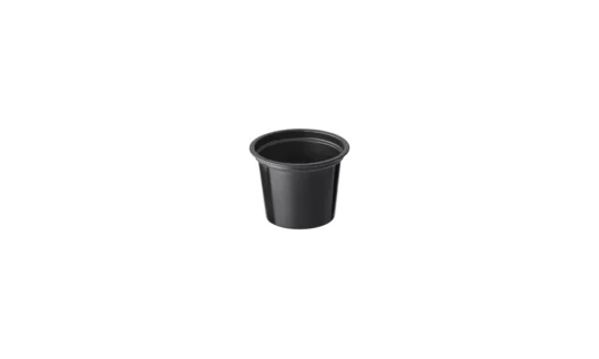 Copa Souffle 1 oz Negra con Tapa Cristal resq® – Pq x 100 un / CJ x 800 un