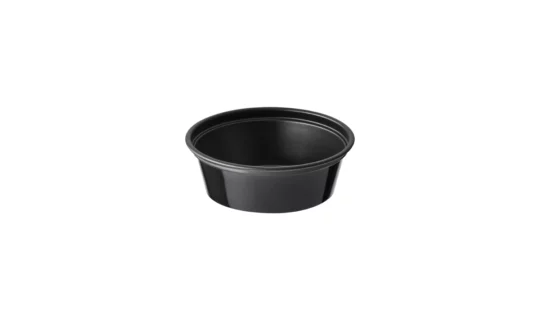 Copa Souffle 1.5 oz Negra con Tapa Cristal – 800 un