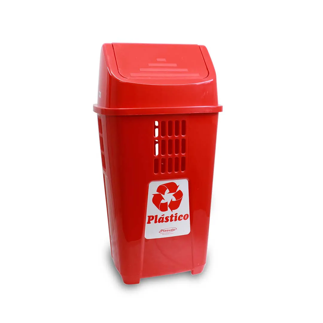 Basurero 50L Rojo – 3 Unidades